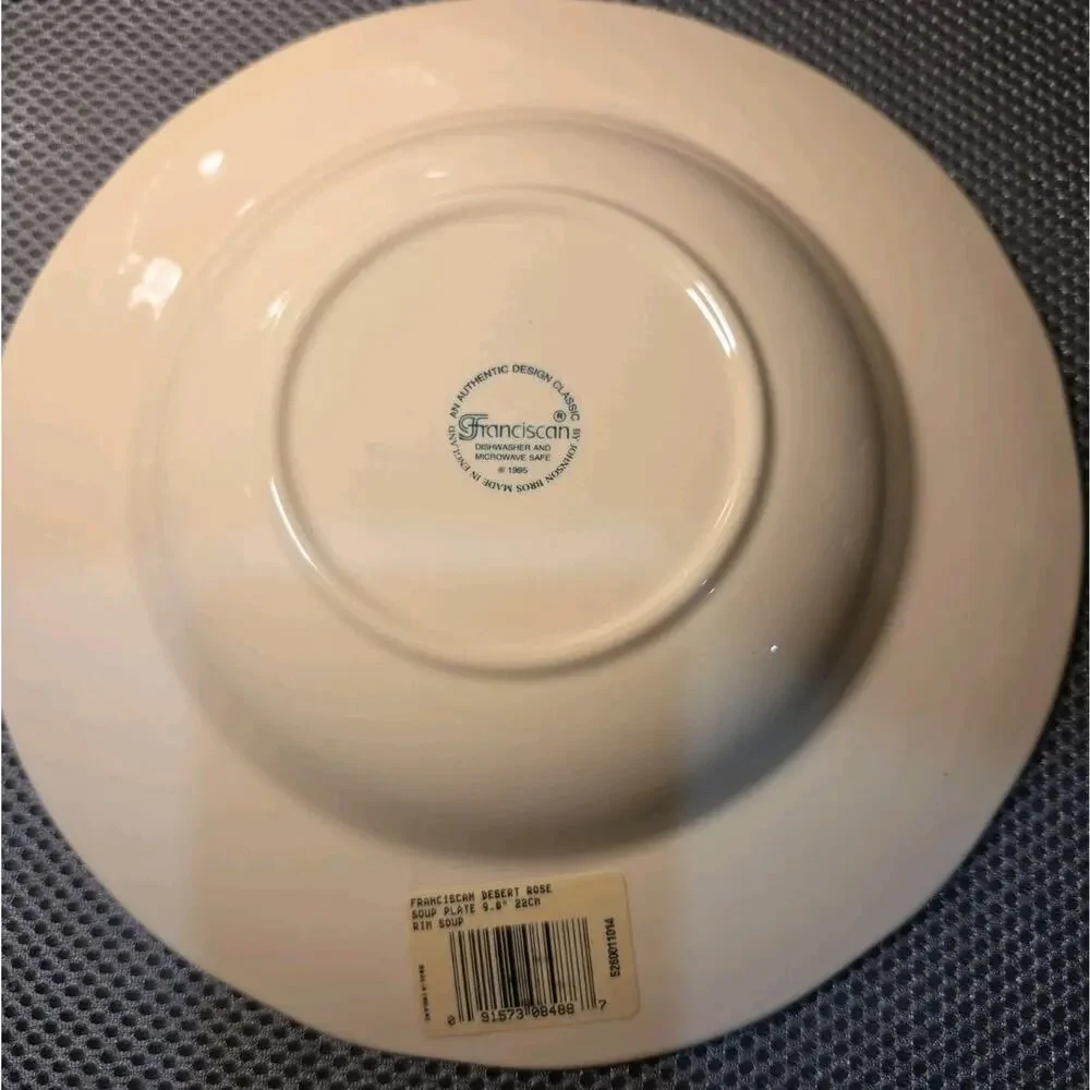 Franciscan Desert Rose Soup Plate 9in Set Of 2